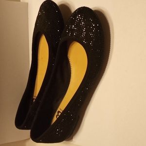 Gianni Bini Black Sparkly Flats